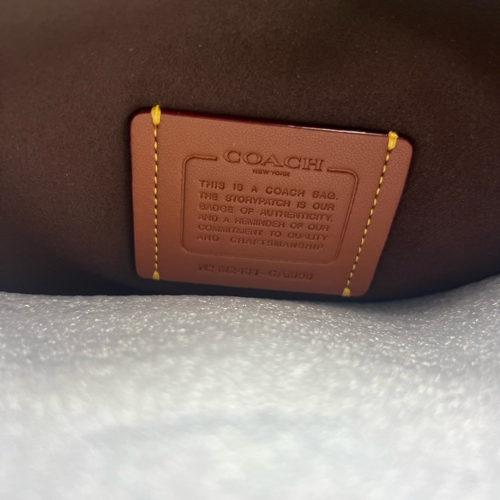 Coach Brown Leather Shoulder Bag with Gold Hardware - Picture 12 of 14